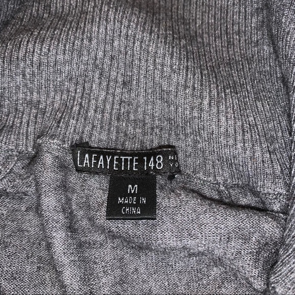 Lafayette 148 New York Gray Cashmere Blend Full Zip Sweater Jacket size Medium - Picture 3 of 6